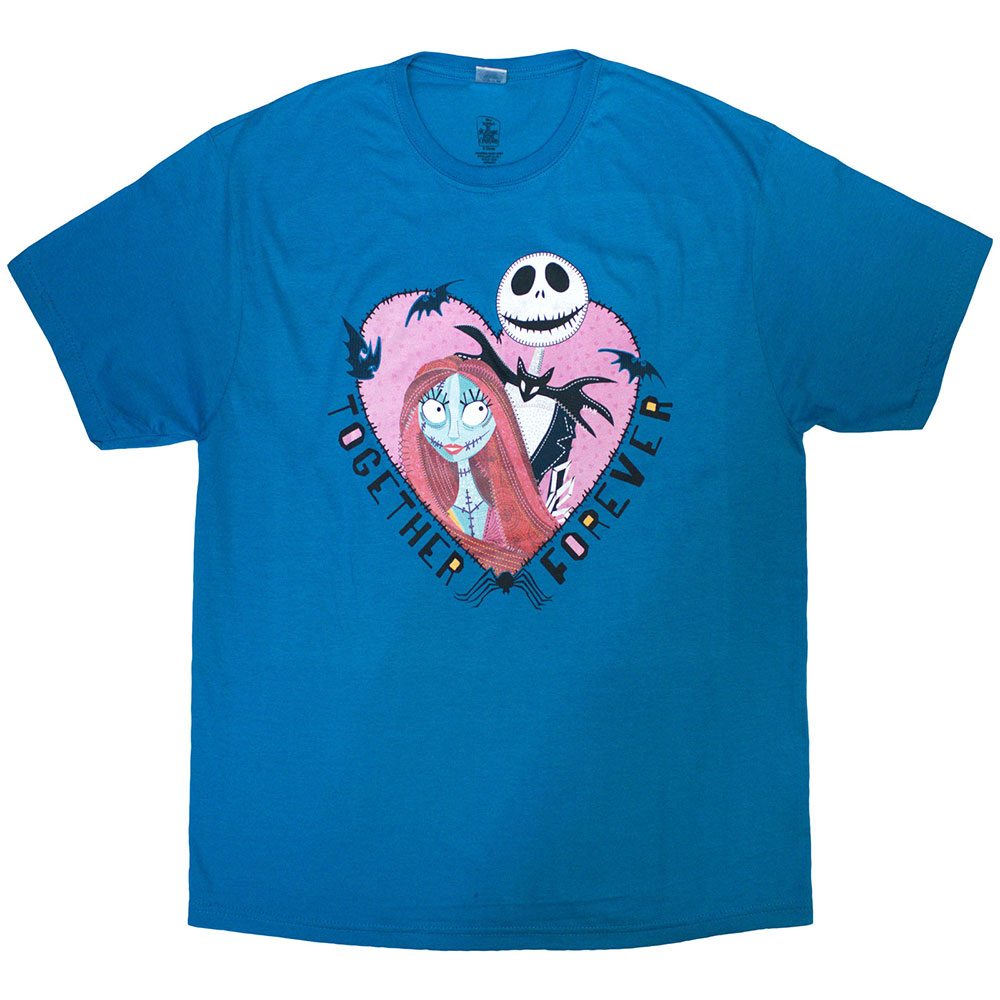 Disney The Nightmare Before Christmas - Jack & Sally Together Forever Herren T-Shirt - Blau
